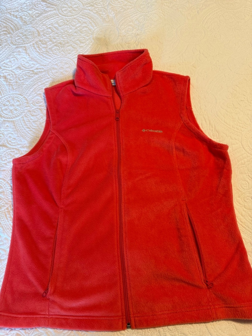 Columbia Red Women's Fleece Vest - Zip Front
